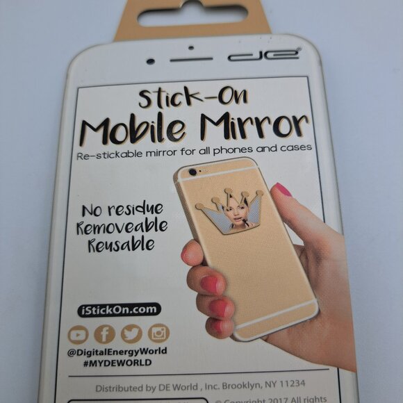 4/$20 Princess Mobile Mirror Stick-On Mirror Phone Charm Crown Sticker - Picture 3 of 5